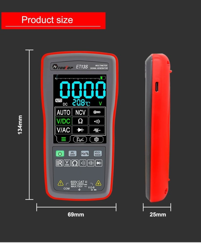 TOOLTOP ET13S 2v1 termokamera a multimetr, briv