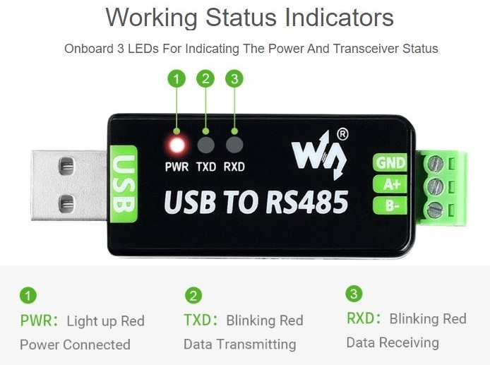 Obousměrný USB na RS485 převodník - FT232RNL - 17286, briv