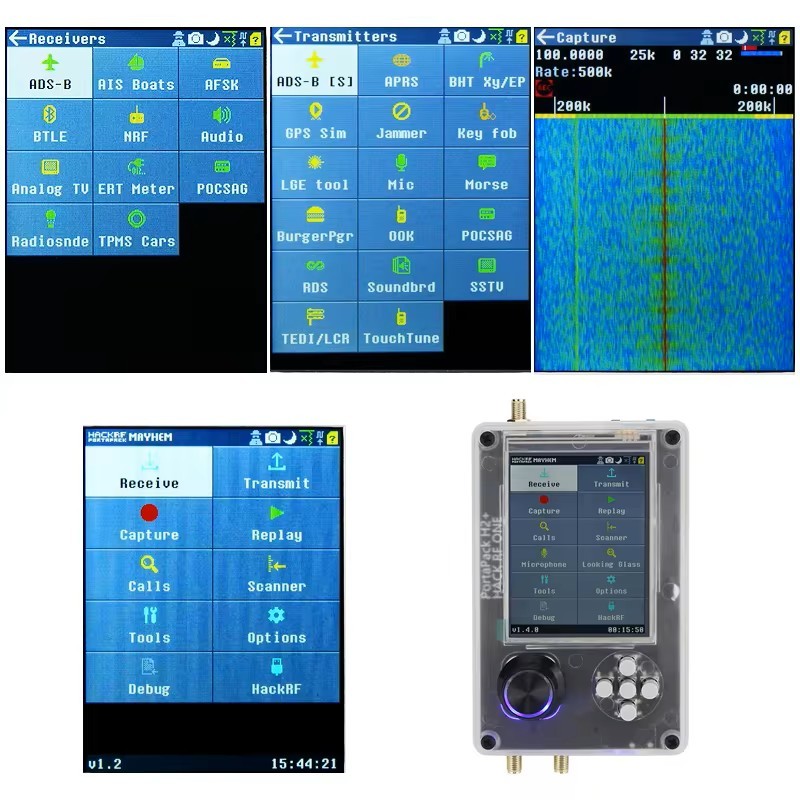 Portapack H2 + HackRF – Sada s 5 anténami, briv