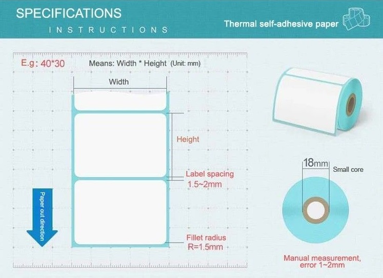 HQ480B 110mm USB+BT termální tiskárna štítků