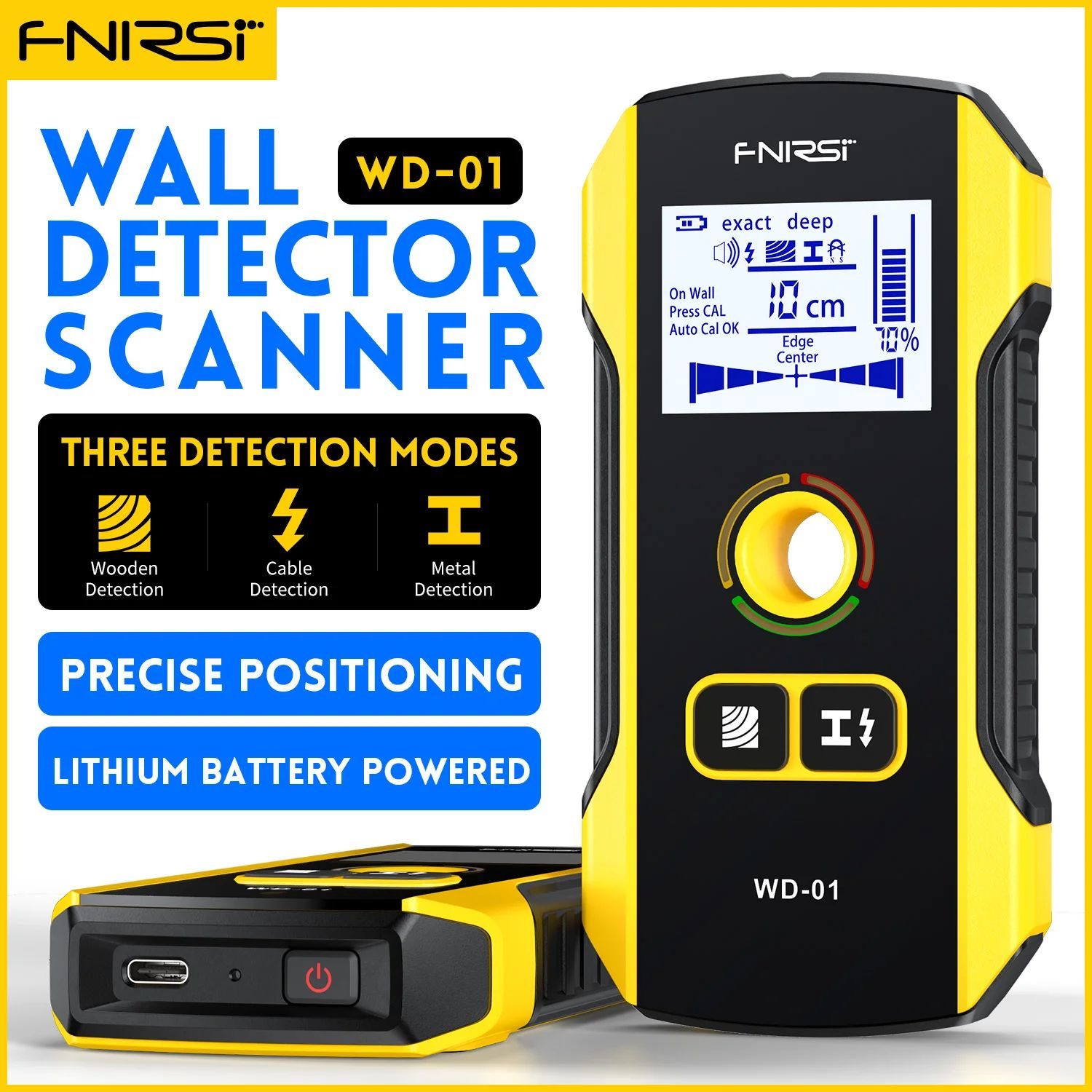 FNIRSI WD-02 chytrý skener stěn a detektor kovů, briv