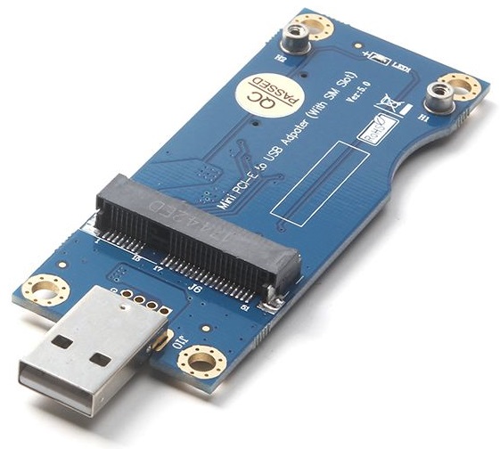 Adaptér datového přenosu, podporuje rozhraní 3x5 cm miniPCIe na USB 2.0. Vysoce kvalitní produkt.