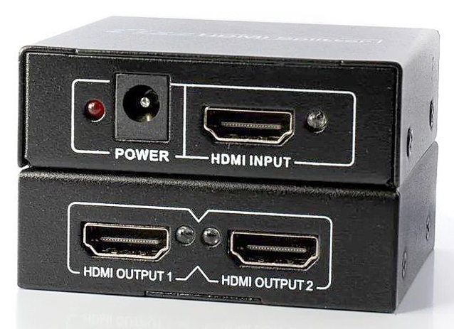 HDMI splitter 1-2 portů, kovový, bez napájecím adaptérem