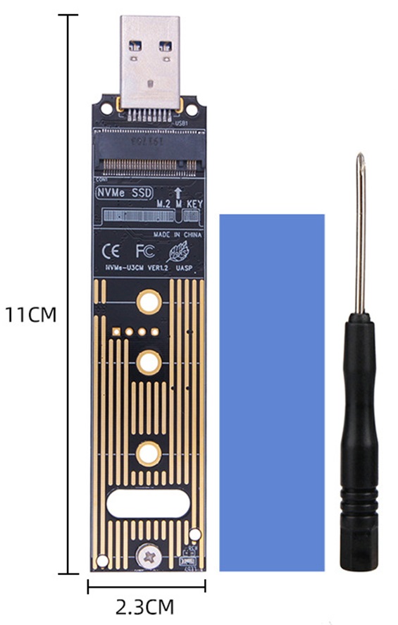 Adaptér M.2 NVMe na USB 3.1 - Rychlý přenos dat, briv