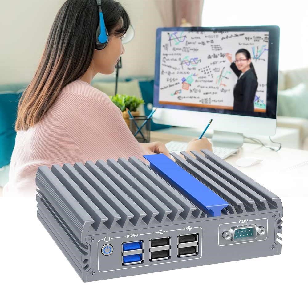 IEXP-302, J3710 průmyslové mini PC, bezventilátorové, 12V, Barebone, briv