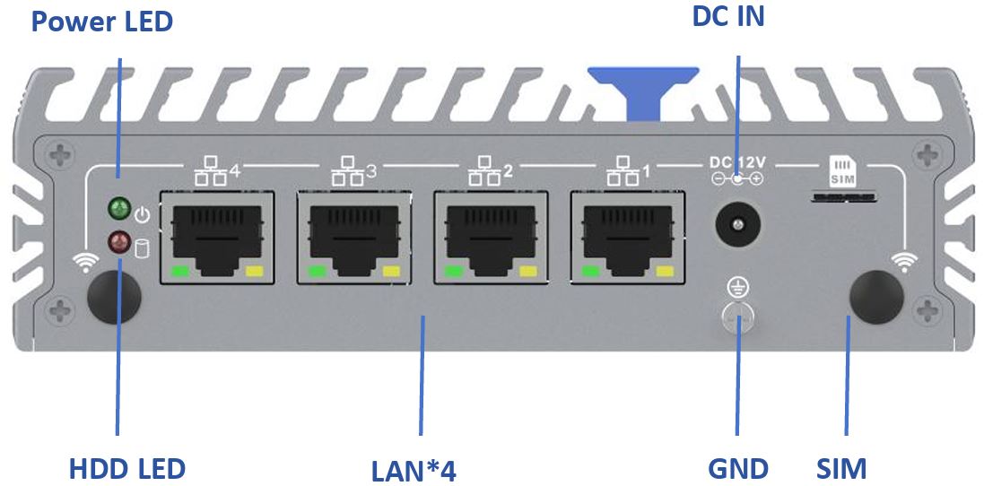 IEXP-304 Průmyslové PC, Intel N100, 4× 2.5G LAN, bezventilátorové, briv