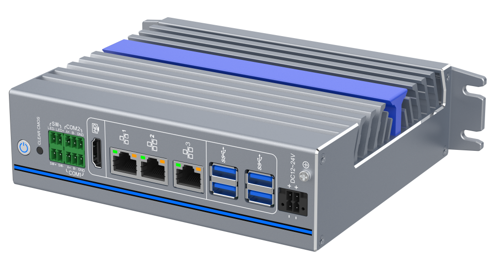 IEXP-312 průmyslové PC, Intel N97, 3× LAN, bez ventilátoru, DIN lišta, briv