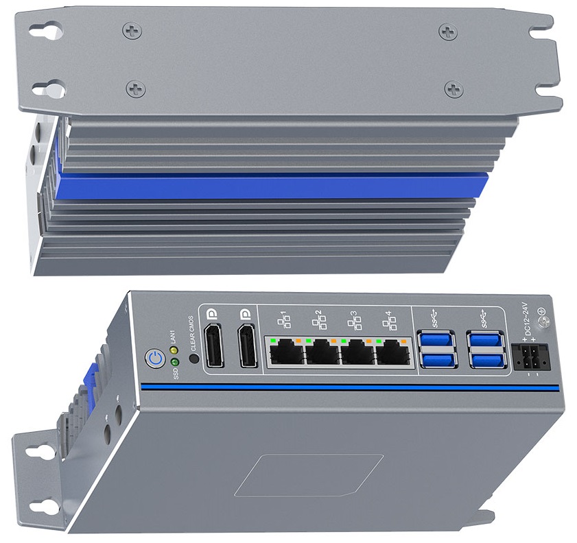 IEXP-512 Průmyslový počítač, 4× LAN, bezventilátorový, briv