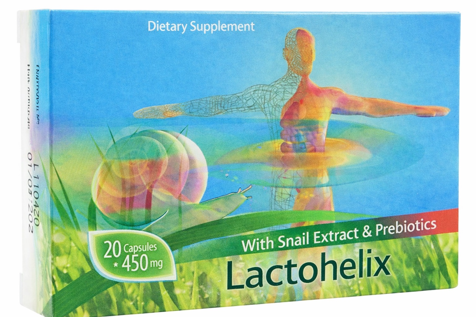 LactoHelix dietary supplement with snail extract and prebiotics capsules 450 mg – natural support for digestion, gut health and immune system