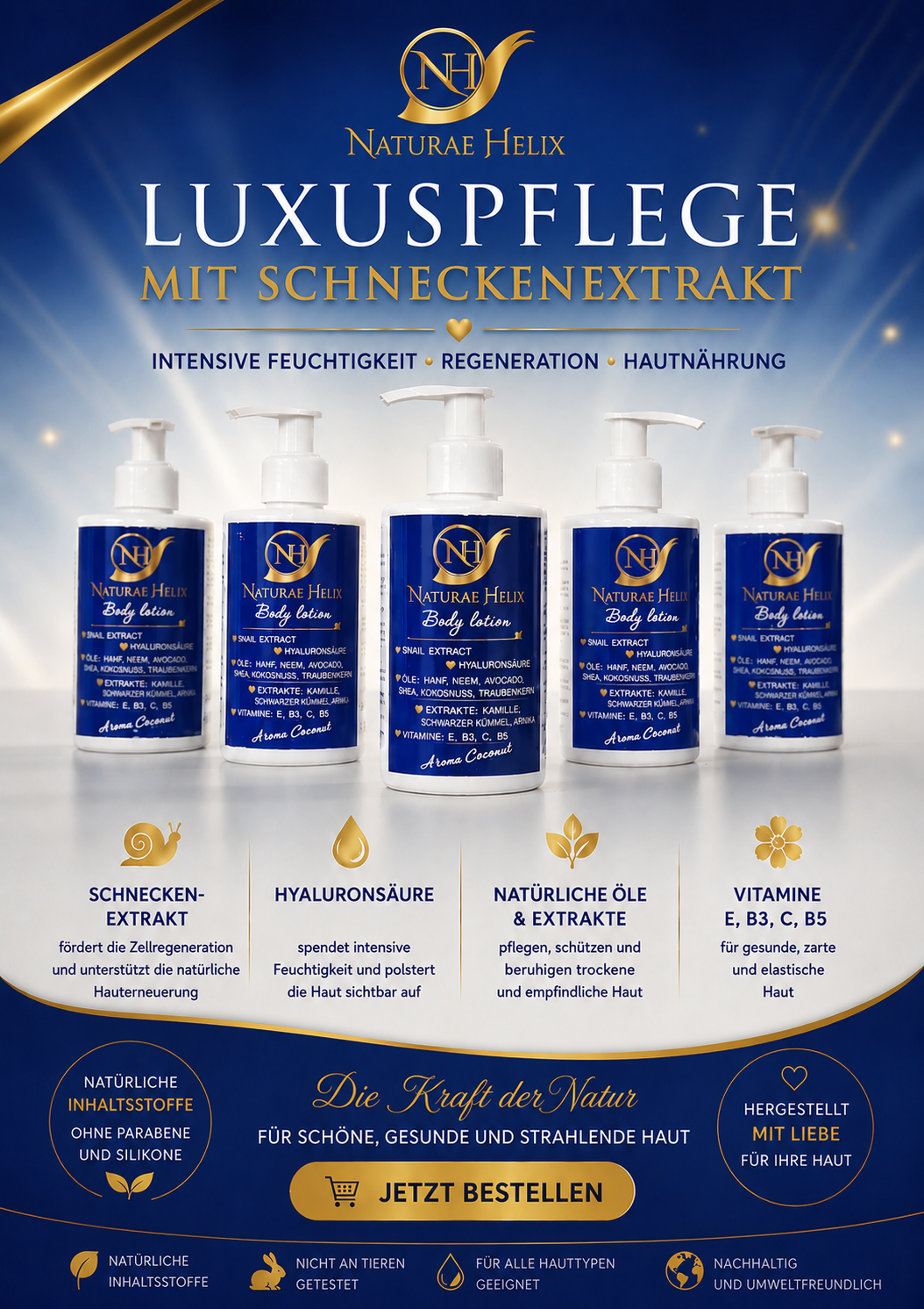 NH Body Lotion mit Schneckenextrakt & Hyaluronsäure 250 ml