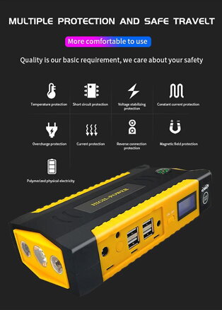 NPP A9 3v1 69800mAh power bank a startovací box LED NPP A9 3v1 69800mAh power bank a startovací box LED