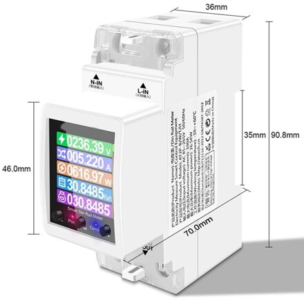 AT2P Tuya WIFI Chytrý Vypínač a Měřič Energie AC 220V 100A