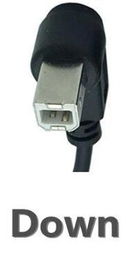 Kabel USB 2.0, A-B, 0.5m se USB-B konektorem zahnutý Kabel USB 2.0, A-B, 0.5m se USB-B konektorem zahnutý