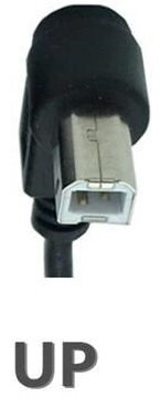 Kabel USB 2.0, A-B, 0.5m se USB-B konektorem zahnutý Kabel USB 2.0, A-B, 0.5m se USB-B konektorem zahnutý