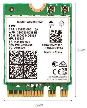 Intel AX200NGW WiFi 6E mini M.2 karta AX200