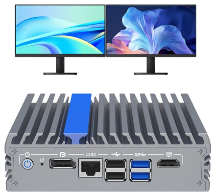 IEXP-304 Průmyslové PC, Intel N100, 4× 2.5G LAN, bezventilátorové