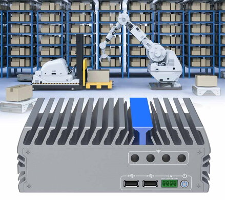 IEXP-522 průmyslový počítač, 2× 2.5G LAN, 6× COM, fanless