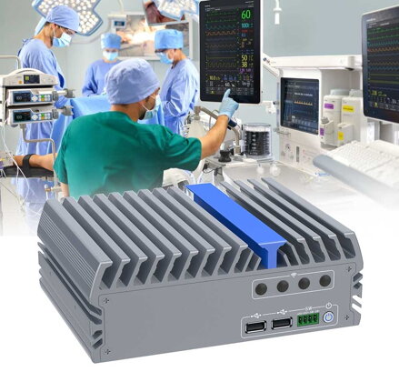 IEXP-522 průmyslový počítač, 2× 2.5G LAN, 6× COM, fanless