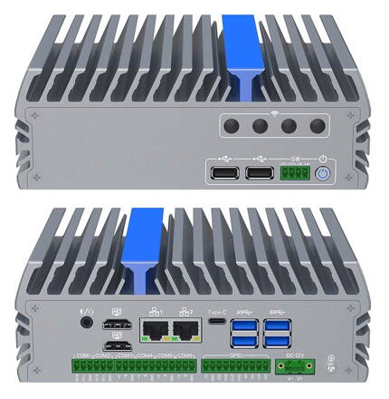 IEXP-522 průmyslový počítač, 2× 2.5G LAN, 6× COM, fanless